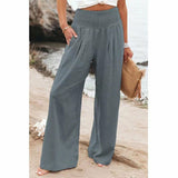 Cotton Linen Pockets Casual Pants