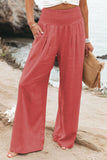 Cotton Linen Pockets Casual Pants
