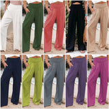 Cotton Linen Pockets Casual Pants