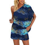 Skew Collar Off-shoulder Loose Casual Pullover & Shorts Set