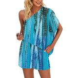 Skew Collar Off-shoulder Loose Casual Pullover & Shorts Set