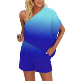 Skew Collar Off-shoulder Loose Casual Pullover & Shorts Set