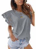 Hollow Out Casual Top Silver Sam