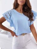 Hollow Out Casual Top Silver Sam