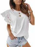 Hollow Out Casual Top Silver Sam