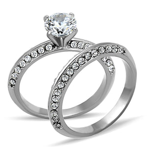 Women's Stainless Steel Cubic Zirconia Ring