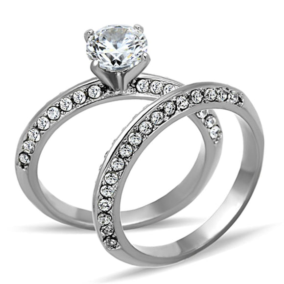 Women's Stainless Steel Cubic Zirconia Ring