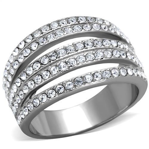 Women's Stainless Steel Synthetic Crystal Ring
