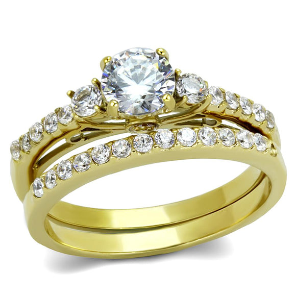 Women's Stainless Steel Cubic Zirconia Ring