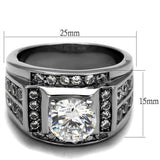 Men's Stainless Steel Cubic Zirconia Ring