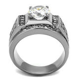 Men's Stainless Steel Cubic Zirconia Ring