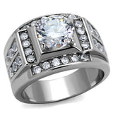Men's Stainless Steel Cubic Zirconia Ring