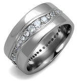 Men's Stainless Steel Cubic Zirconia Ring Lavender Birch