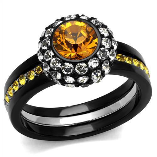 Women's Stainless Steel Synthetic Crystal Ring