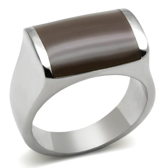 Men's Stainless Steel Epoxy Ring Lavender Birch
