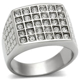 Men's Stainless Steel Synthetic Crystal Ring Lavender Birch