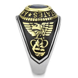 TK3726 - Two-Tone IP Gold (Ion Plating) Stainless Steel Ring with Turquoise Tiger