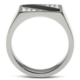 Men's Stainless Steel Synthetic Crystal Ring Lavender Birch