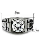 Men's Stainless Steel Cubic Zirconia Ring Lavender Birch