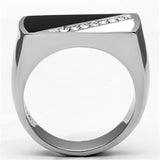 Men's Stainless Steel Synthetic Crystal Ring