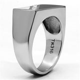 Men's Stainless Steel Synthetic Crystal Ring