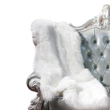 Luxury Decorative White Faux Fur Throw Coral Rosemary