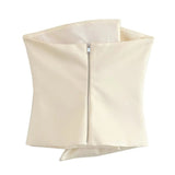 Satin Corset Top Silver Sam