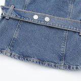 Blue Denim Corset Top Silver Sam