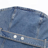 Blue Denim Corset Top Silver Sam