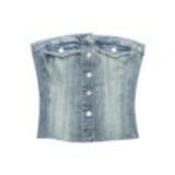 Button-up Denim Corset Crop Top Silver Sam