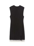 Sleeveless Pearl Knit Short Dress