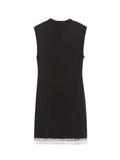Sleeveless Pearl Knit Short Dress