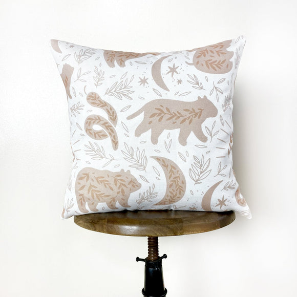 Magical Animal Repeat Pattern | Throw Pillow Cover  | Baby Nursery