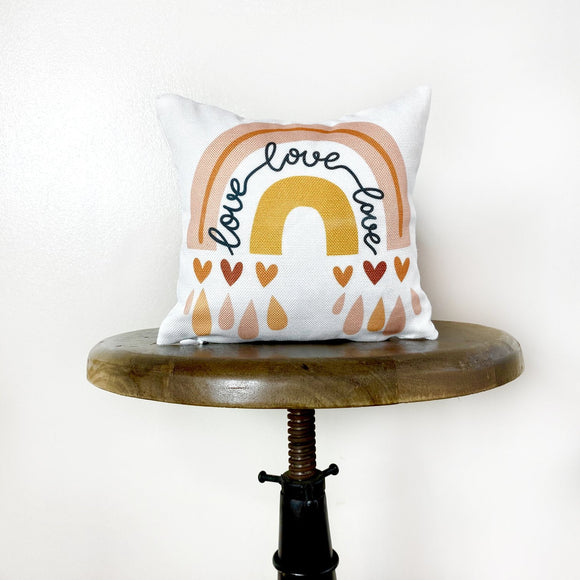 Love Rainbow Raindrop | Throw Pillow Cover  | Baby Nursery Decor |