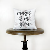 Magic is in You Moon and Stars | Throw Pillow Cover  | Baby Nursery Maroon Abderus