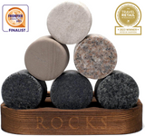 Whiskey Stones & Crystal Glass Gift Set - Reserve Tumbler (11.7oz) Apricot Pontus