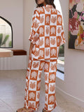 V-Neck Button Shirt & Pants Set