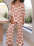 V-Neck Button Shirt & Pants Set