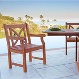 Vifah Malibu Outdoor Garden Armchair with X-Back