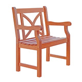 Vifah Malibu Outdoor Garden Armchair with X-Back