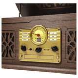 Victor State 7-in-1 Wood Music Center with 3-Speed Turntable and Dual