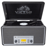 Victor Monument 8-in-1 Wood Music Center with 3-Speed Turntable & Dual