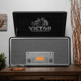 Victor Monument 8-in-1 Wood Music Center with 3-Speed Turntable & Dual