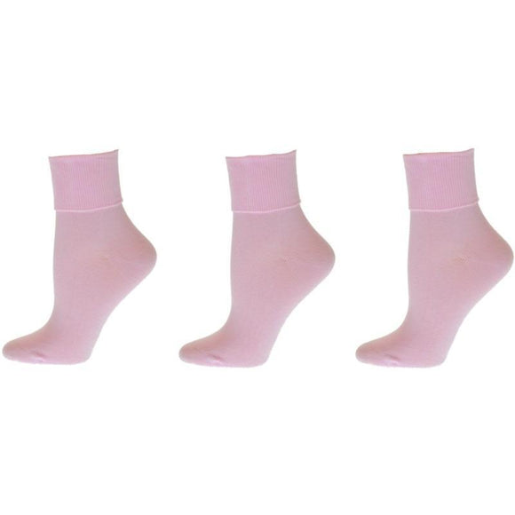 Turn Cuff Organic Cotton Seamless Toe 3 Pair Pack
