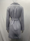 Wool Coat  Warm Jackets Outerwear Belt Long  Women Jacket Coats Silver Sam