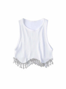 Knitted Tassel Tank Top