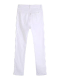 Sexy White Hollow Out Straight Pants