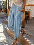 Casual Cotton Linen Pants Sweatpants Loose Pocket Cargo Pants