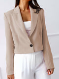 Lapel V Jackets Long Sleeve Solid Loose Buttoned Outwear Blazer Silver Sam