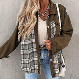 Denim Plaid Button Jacket Silver Sam
